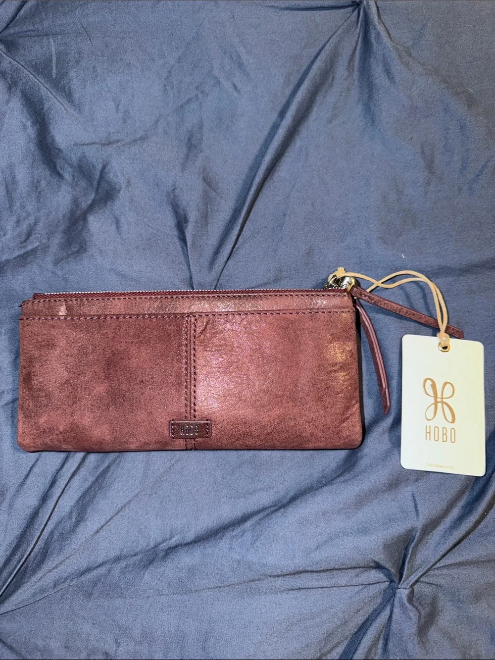 HOBO Bordeaux Plum Leather Wallet Clutch